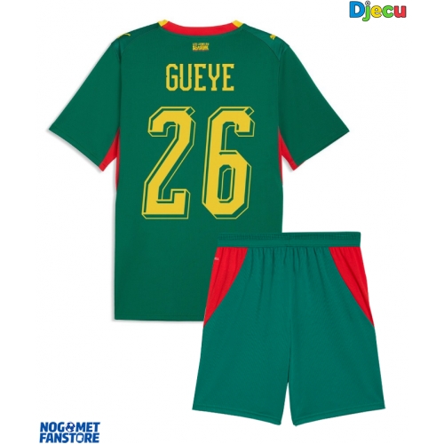 Senegal Pape Gueye #26 Gostujuci Dres za djecu SP 2026 Kratak Rukav (+ Kratke hlače)